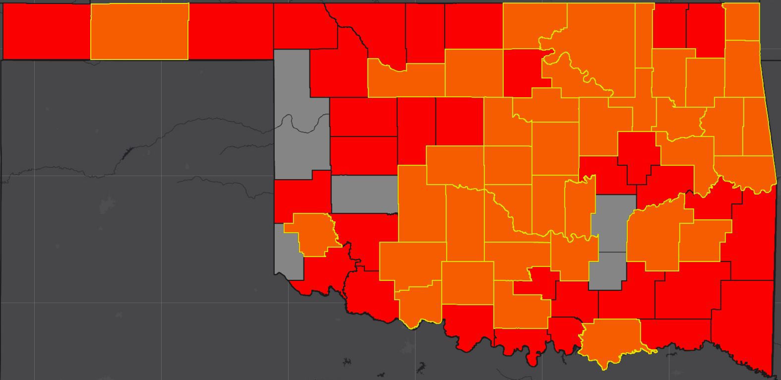 Oklahoma COVID map 5.4.20